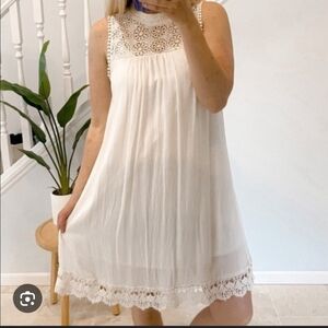 Hint of Mint Cream Smocked Sundress for Wedding Guest